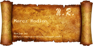 Mercz Rodion névjegykártya
